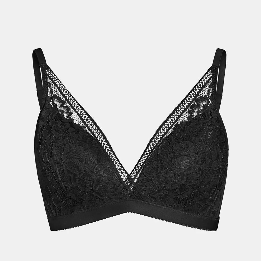 NWT Lot of 2 Knix Lace Deep-V Bralettes Black & Honey Peach Size Small